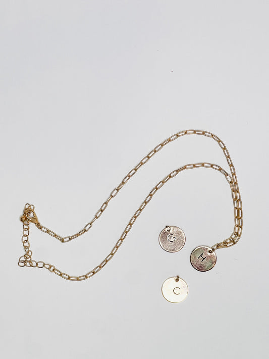 Customized Gold Disk Necklace