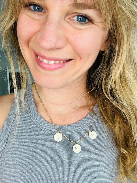 Customized Circle Charm Necklace