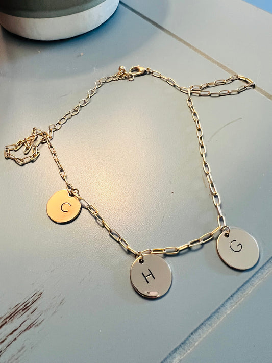 Customized Circle Charm Necklace